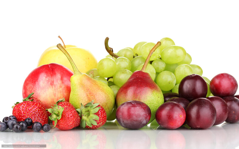 Assorted Fresh Fruits — Red, Photograph, Strawberries, Grapes