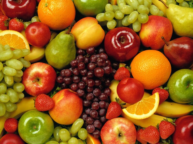 Assorted Fresh Fruits — Red, Vibrant, Photograph, Apples, Grapes