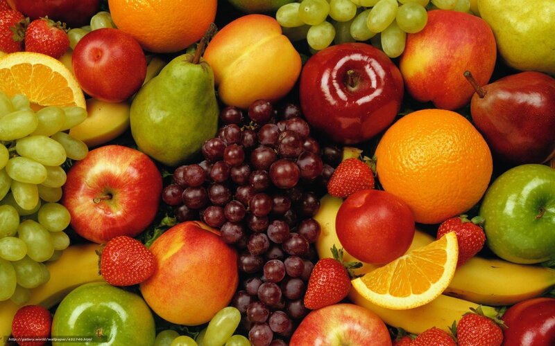 Assorted Fresh Fruits — Red, Vibrant, Photograph, Grapes, Apples