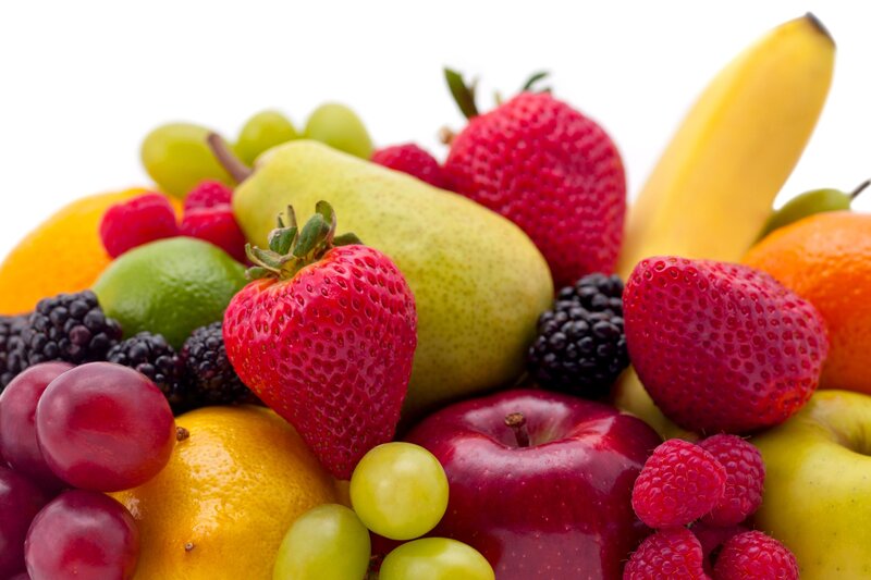 Assorted Fresh Fruits — Red, Vibrant, Photograph, Strawberries