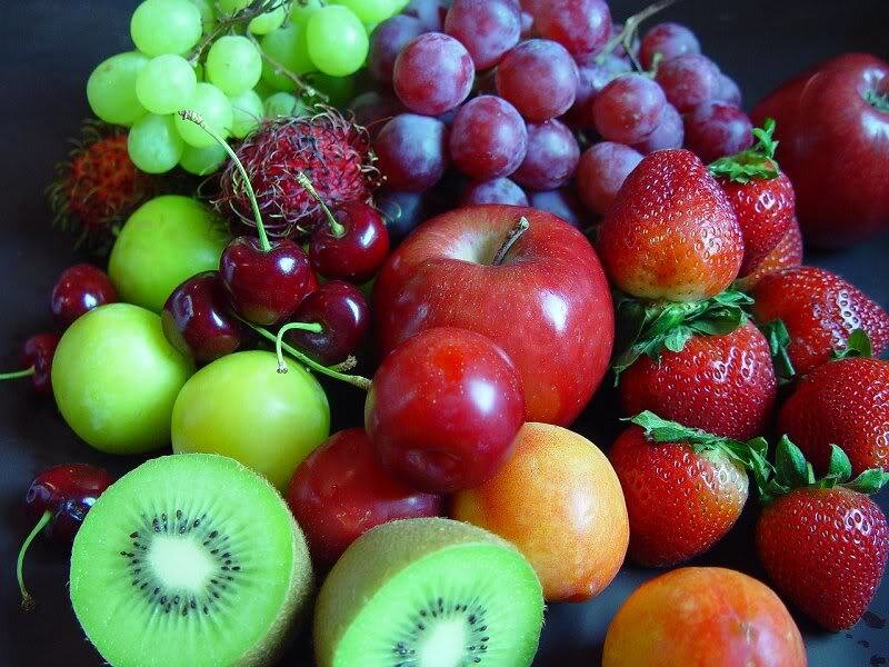 Assorted Fresh Fruits — Red, Vibrant