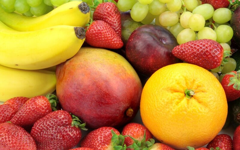 Assorted Fresh Fruits — Yellow, Vibrant, Photograph, Bananas