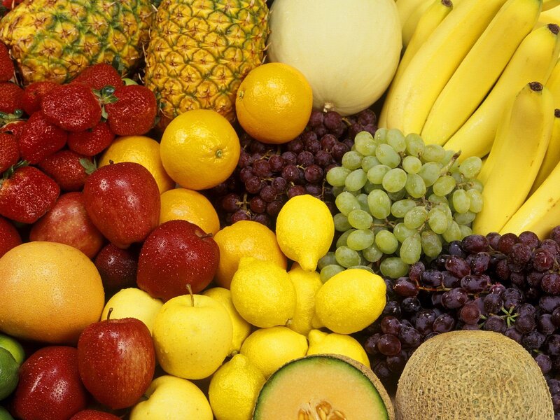 Assorted Fresh Fruits — Yellow, Vibrant, Photograph, Pineapples, Bananas