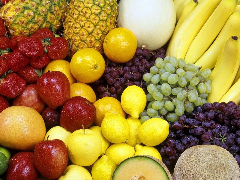 Assorted Fresh Fruits — Yellow, Vibrant, Photograph