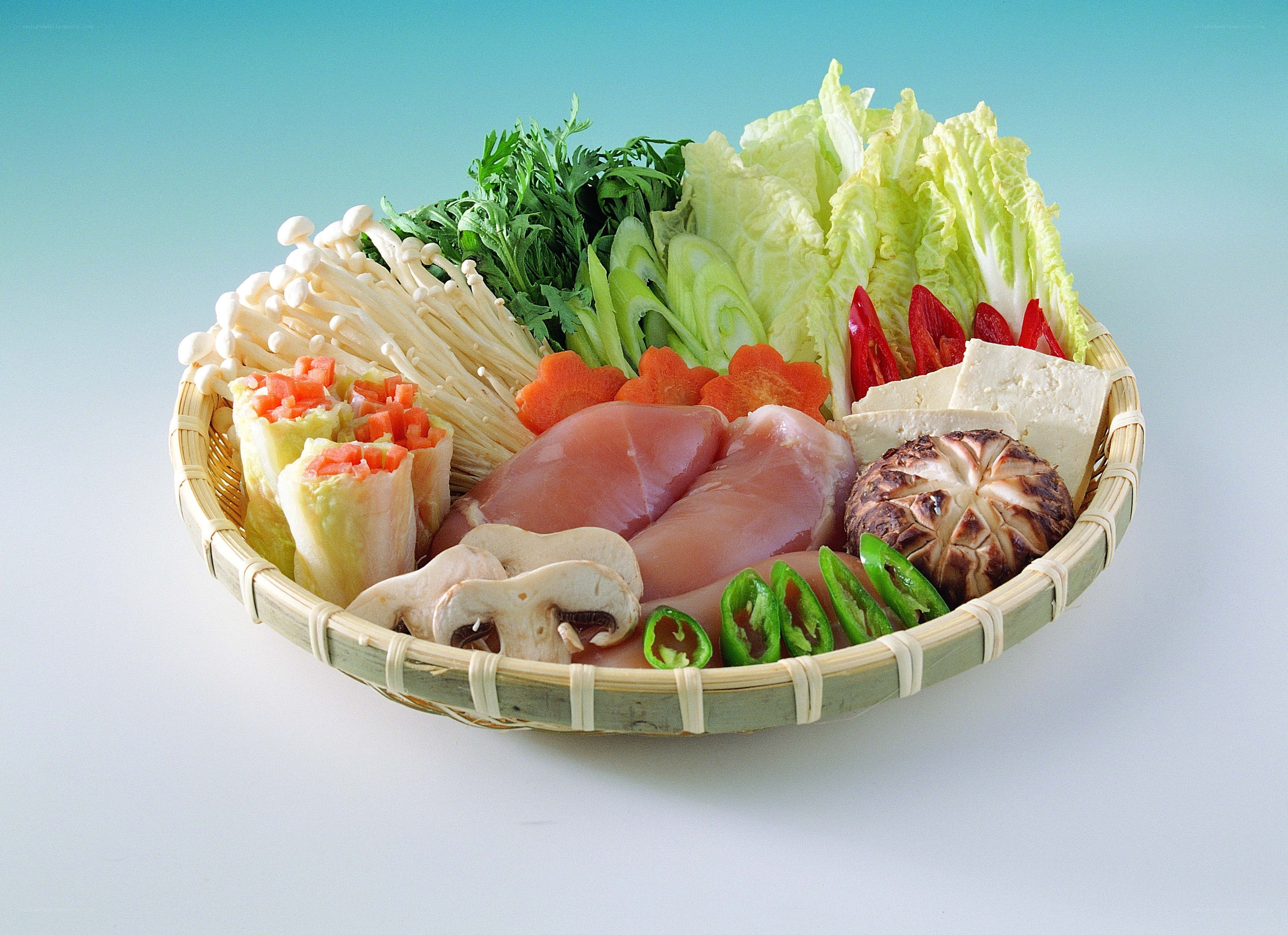 Assorted fresh ingredients in basket
