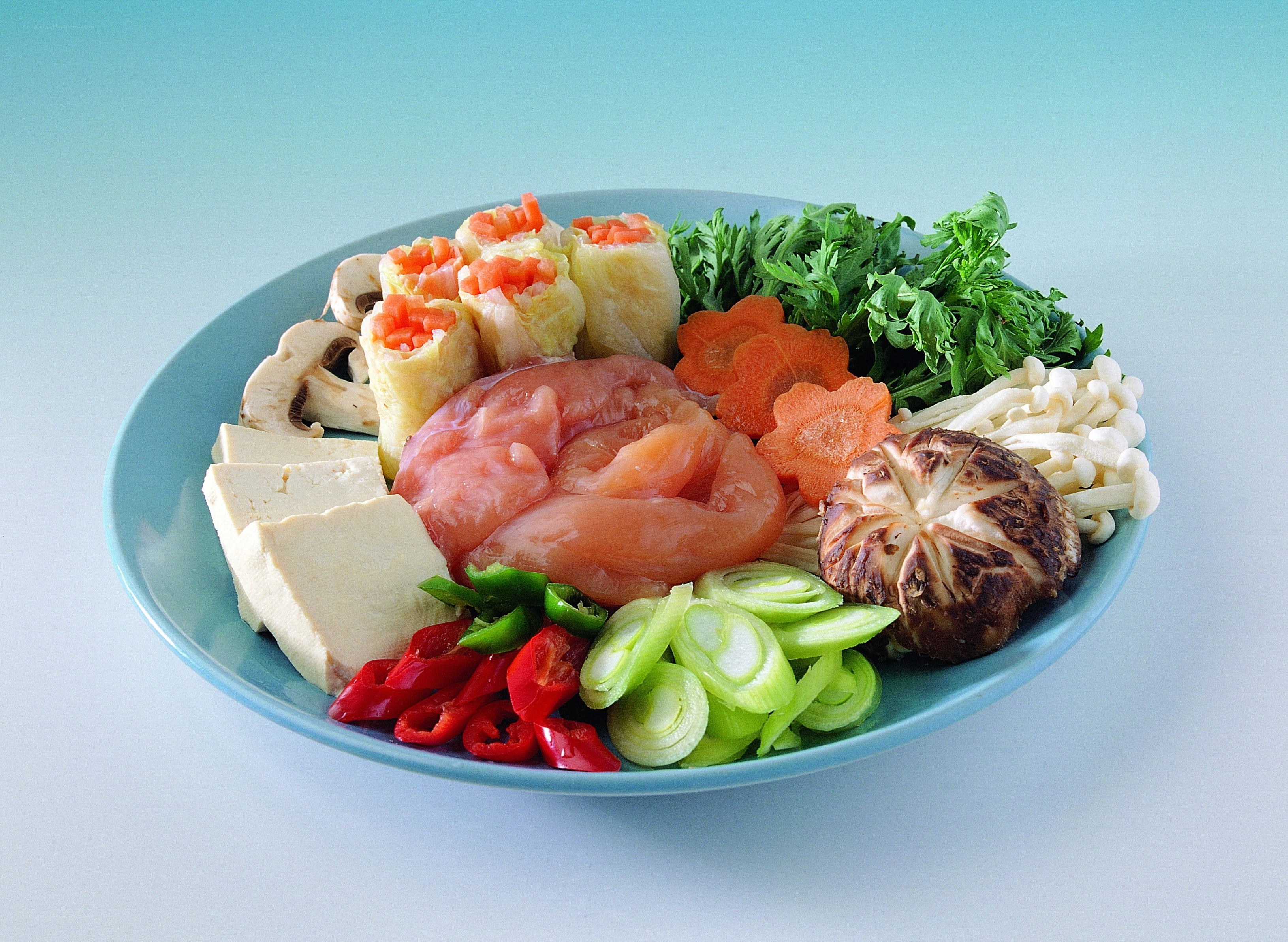 Assorted fresh ingredients on a plate