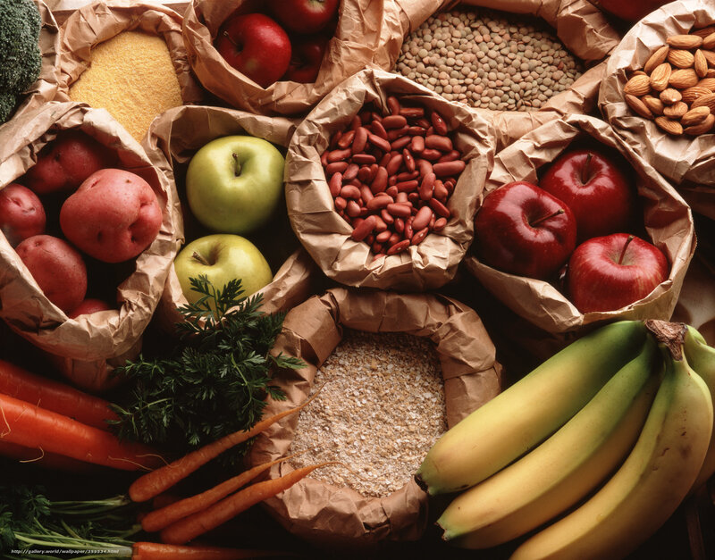 Assorted Fresh Produce — Brown, Natural