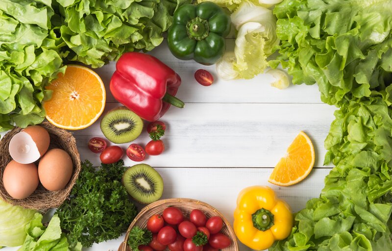 Assorted Fresh Produce — Green, Photograph, Eggs