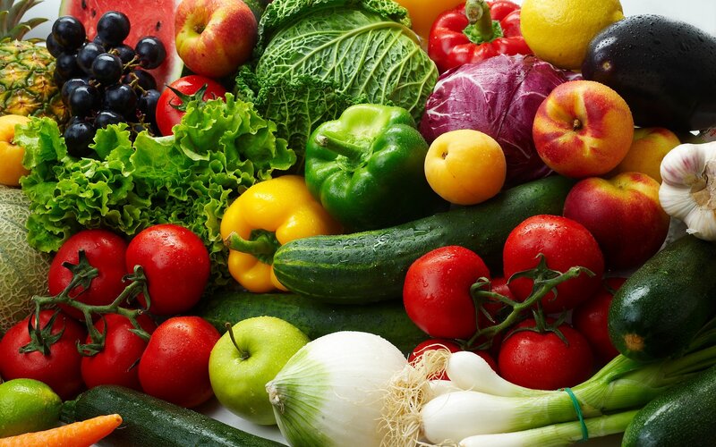 Assorted Fresh Produce — Green, Photograph, Fruits