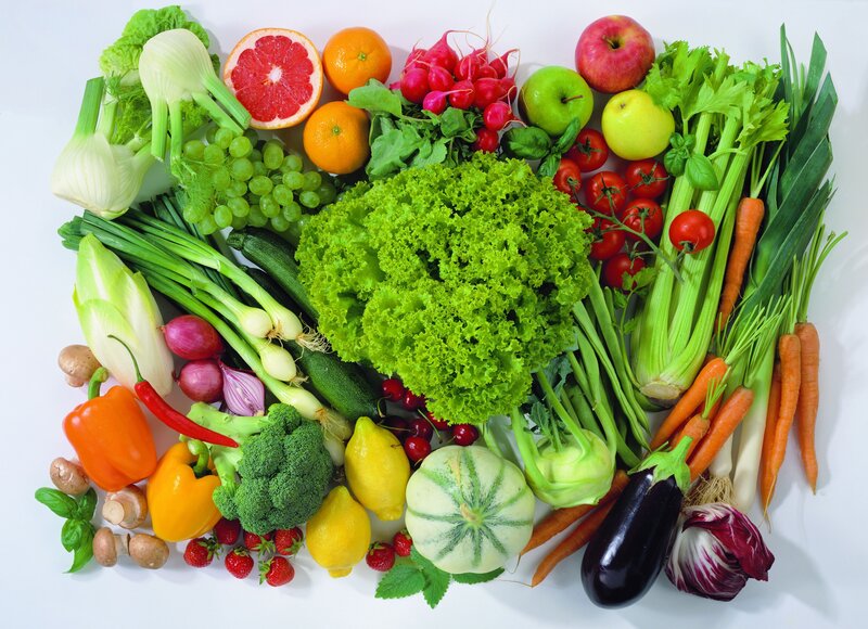 Assorted Fresh Produce — Green, Photograph, Fruits, Vegetables, Herbs