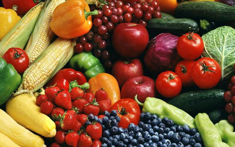 Assorted Fresh Produce — Red, Vibrant