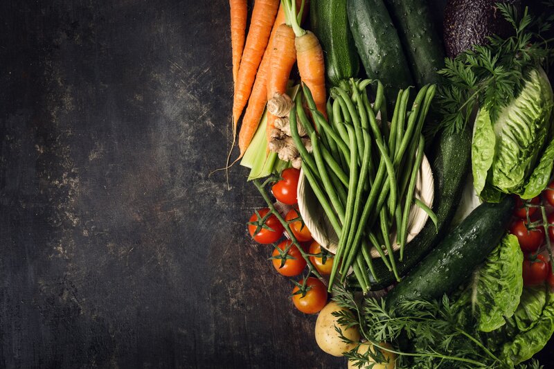 Assorted Fresh Vegetables — Black