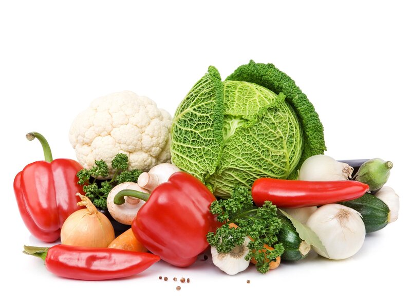 Assorted Fresh Vegetables — Green, Neutral