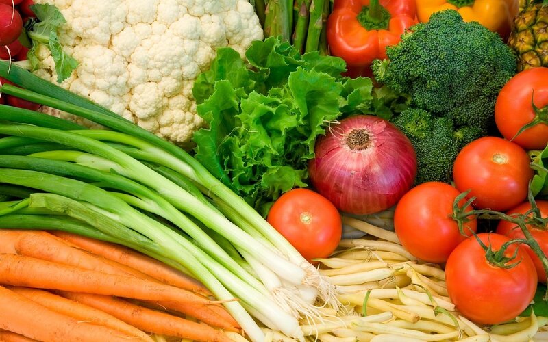 Assorted Fresh Vegetables — Green, Photograph, Cauliflower
