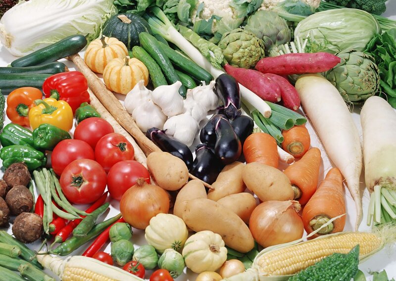 Assorted Fresh Vegetables — Green, Photograph, Corn, Tomatoes