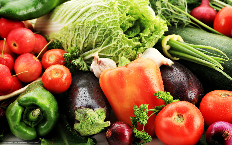 Assorted Fresh Vegetables — Green, Photograph, Tomatoes, Bell Peppers