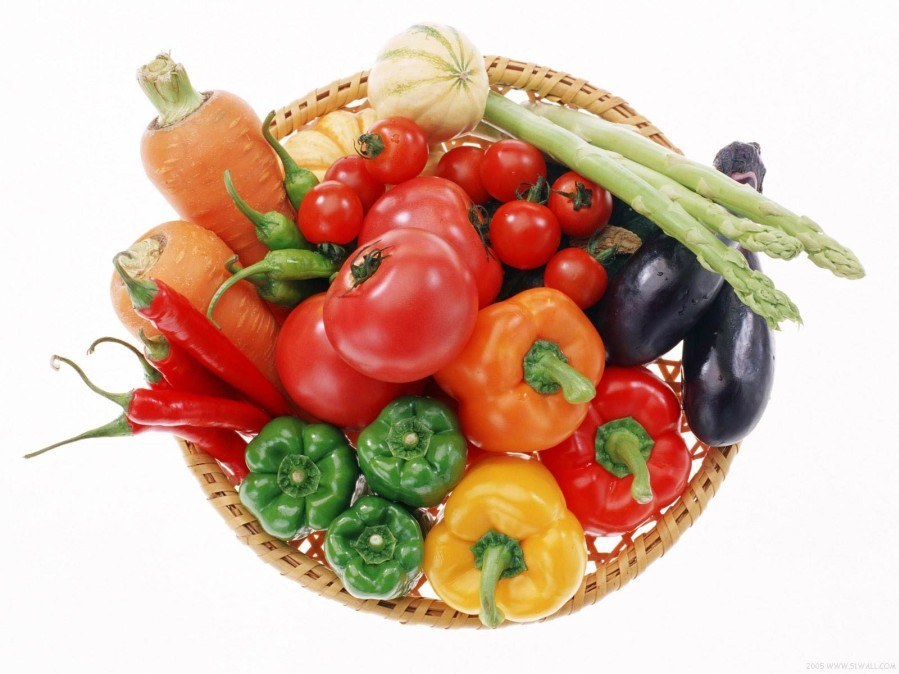 Assorted fresh vegetables in basket