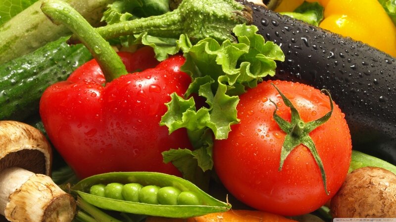 Assorted Fresh Vegetables — Red, Photograph