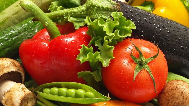 Assorted Fresh Vegetables — Red, Photograph, Tomato