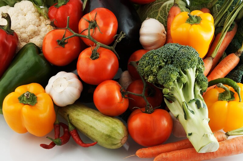 Assorted Fresh Vegetables — Red, Photograph, Tomatoes