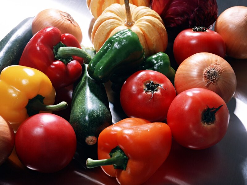 Assorted Fresh Vegetables — Red, Vibrant, Photograph