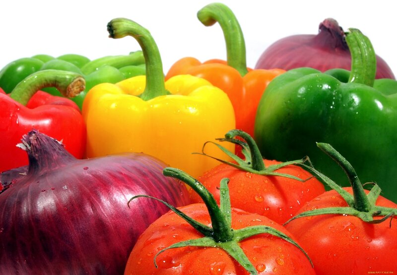 Assorted Fresh Vegetables — Red, Vibrant