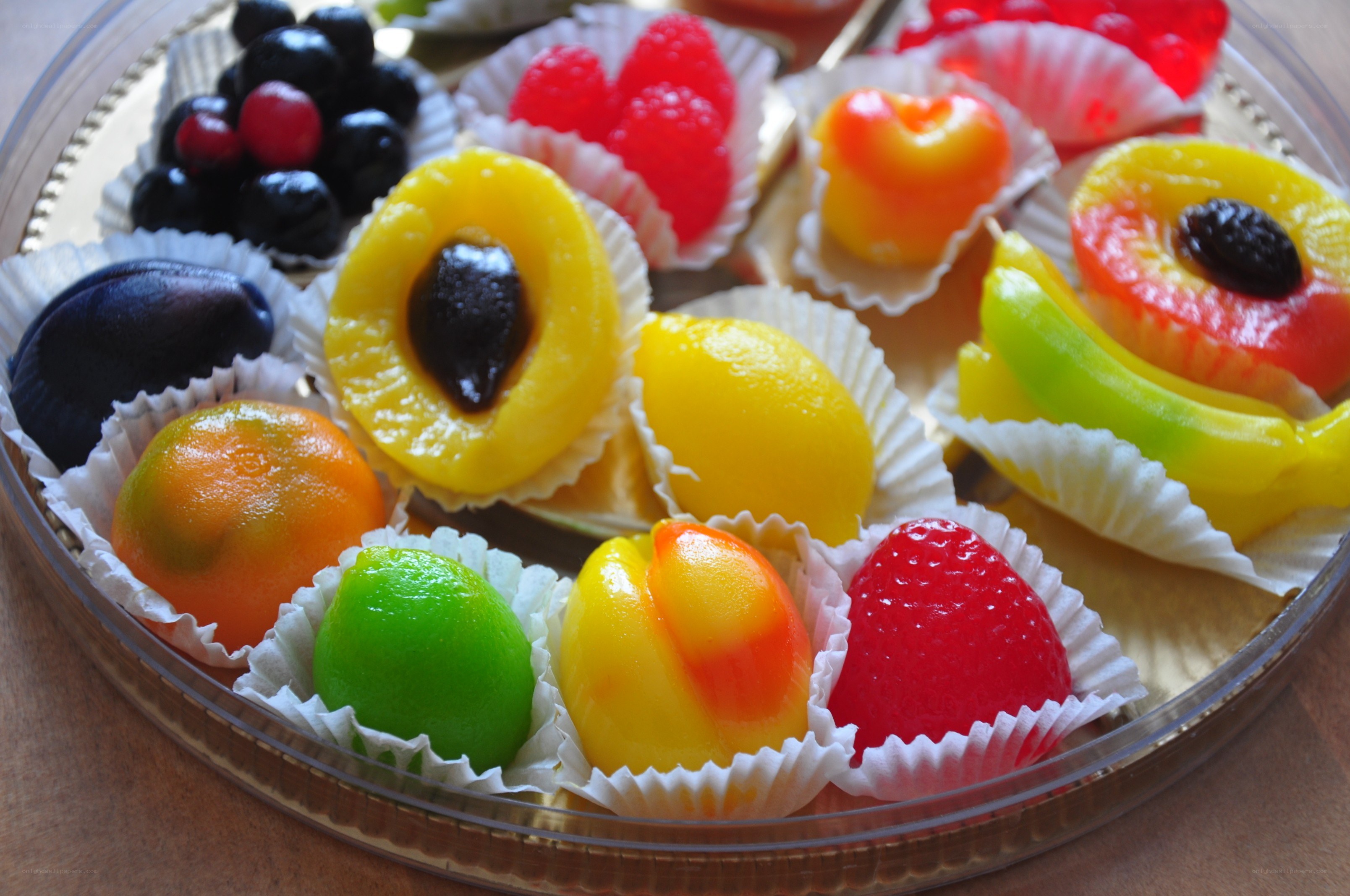 Assorted fruit-shaped candies