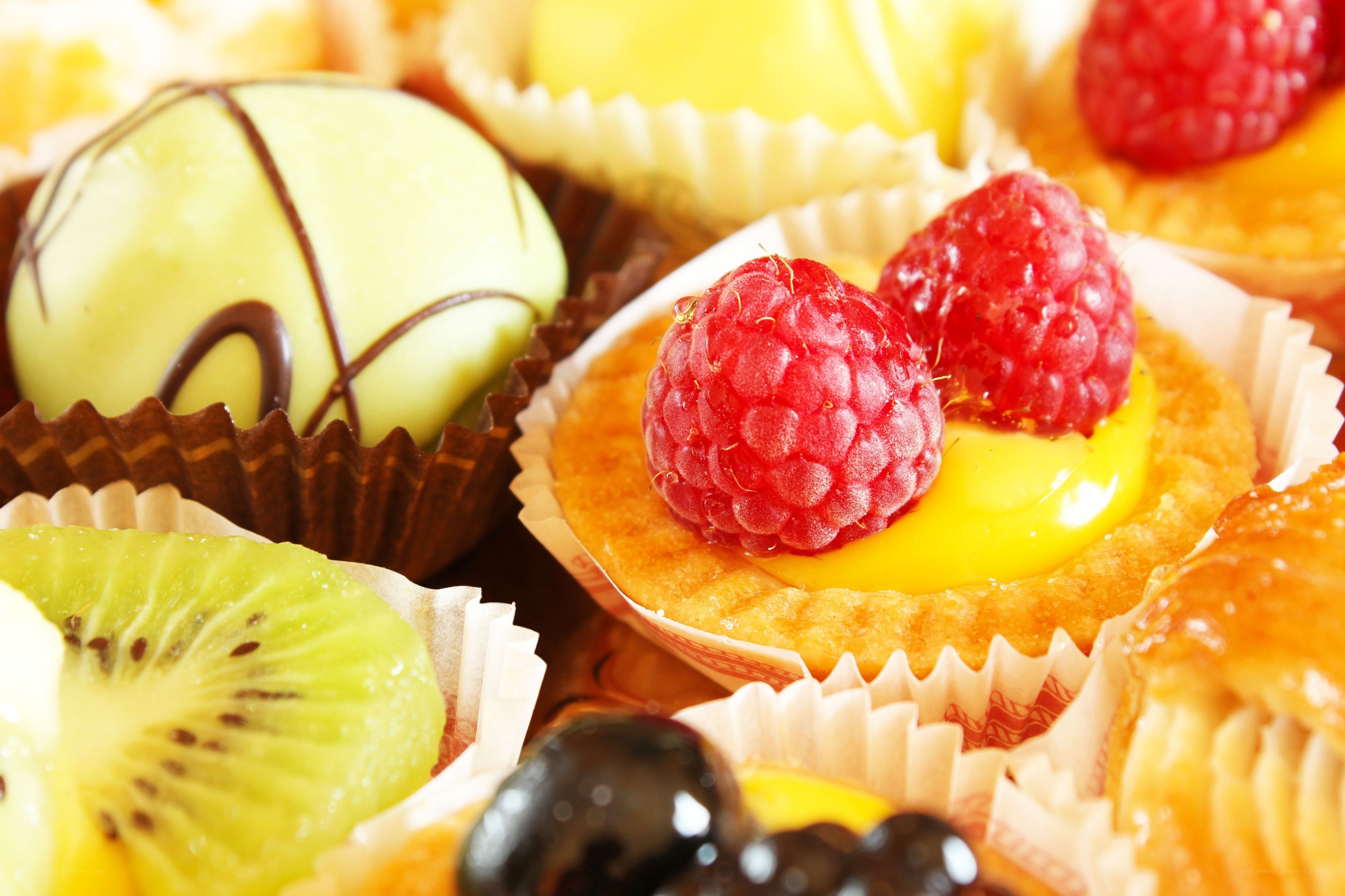 Assorted fruit tarts and pastries
