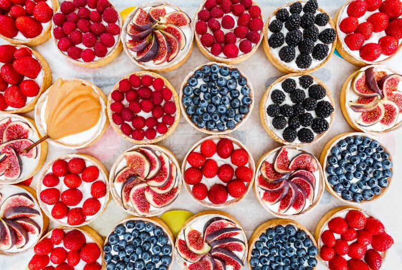 Assorted Fruit Tarts — Red, Appetizing, Photograph