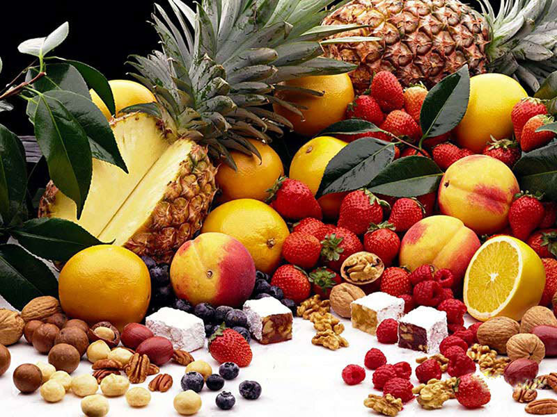 Assorted Fruits and Nuts — Yellow