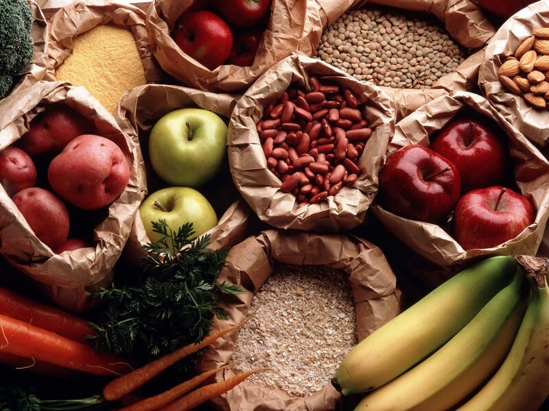 Assorted Fruits and Vegetables — Brown