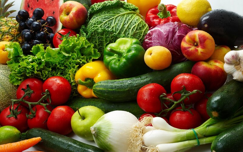 Assorted Fruits and Vegetables — Green, Fresh, Photograph
