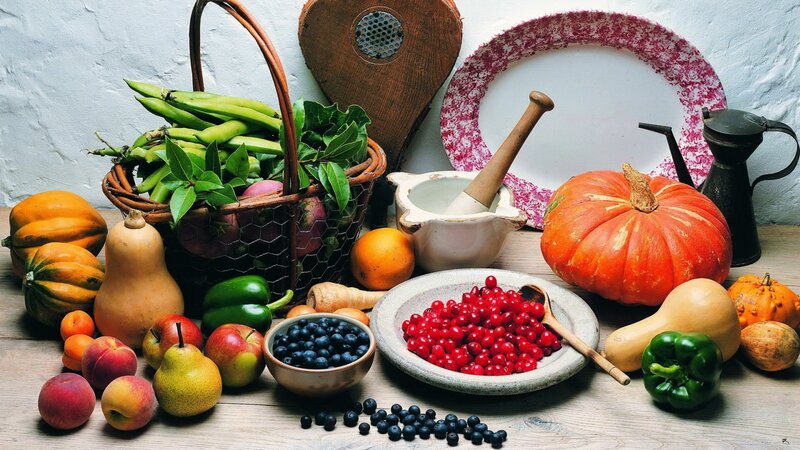 Assorted Fruits and Vegetables — Orange