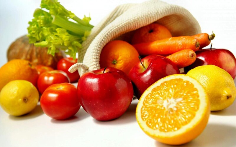 Assorted Fruits and Vegetables — Red