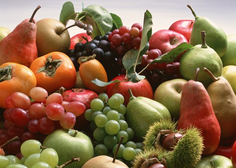 Assorted Fruits in a Pile — Green