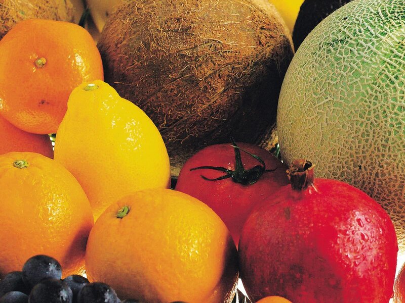 Assorted Fruits in Basket — Orange