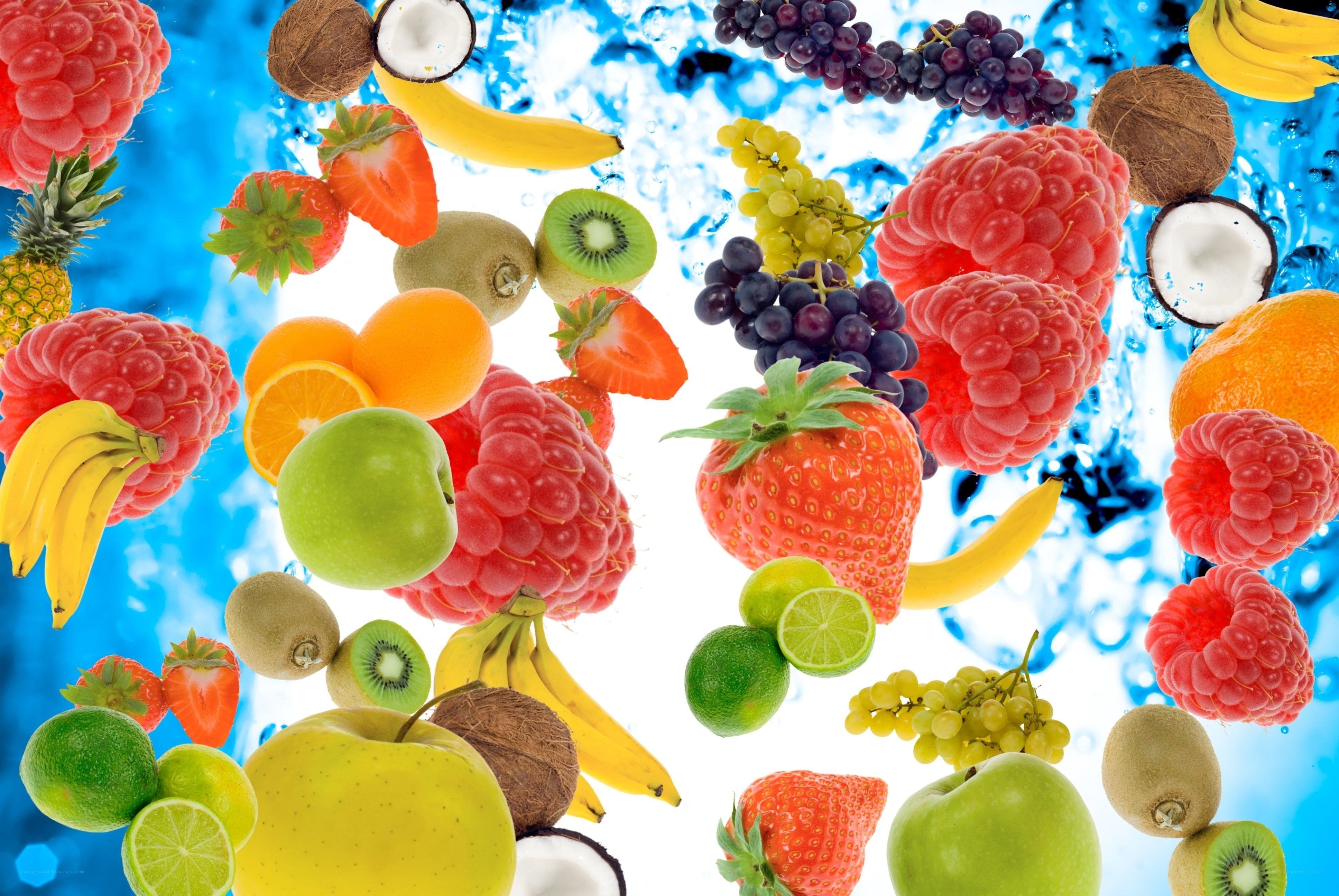 assorted fruits in water