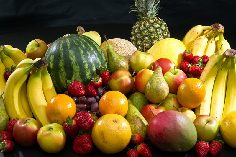 Assorted Fruits on Black