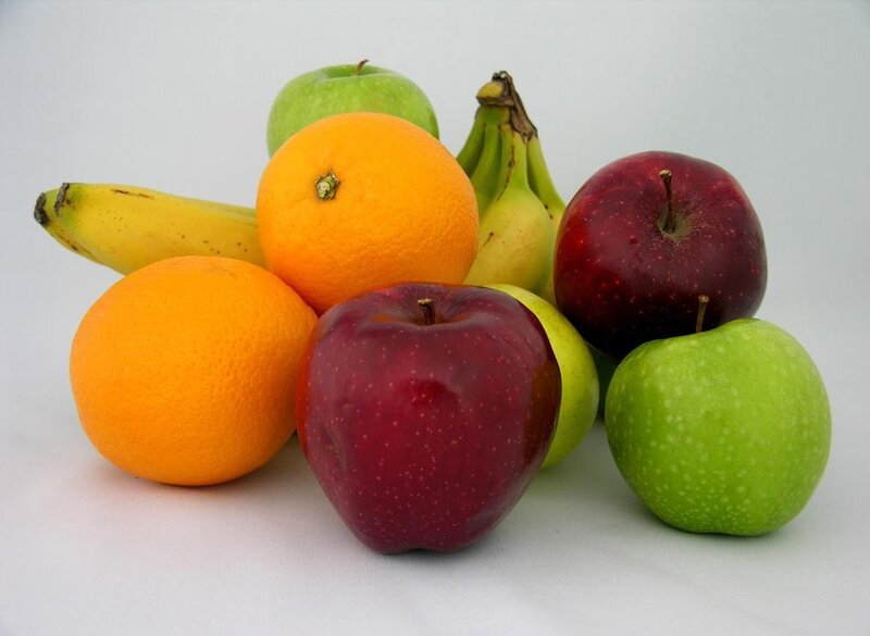 Assorted Fruits on White — Green
