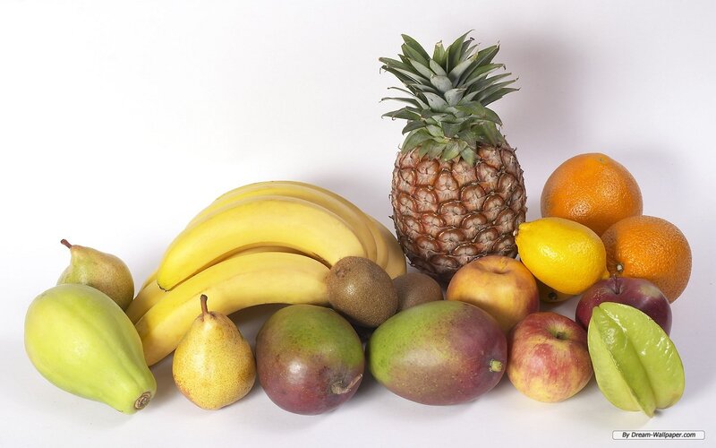 Assorted Fruits on White — Neutral, Photograph