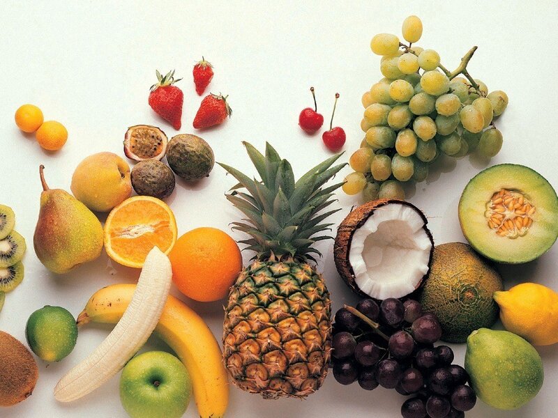 Assorted Fruits on White Surface