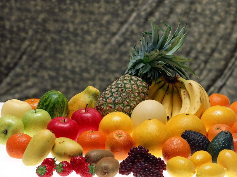 Assorted Fruits on White Surface — Yellow, Vibrant, Photograph