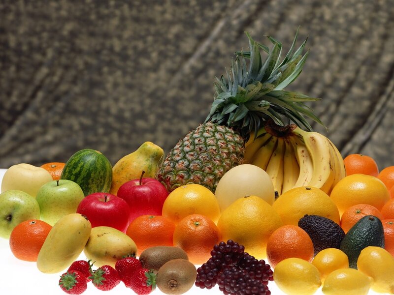 Assorted Fruits on White Surface — Yellow, Vibrant