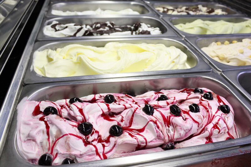 Assorted gelato flavors