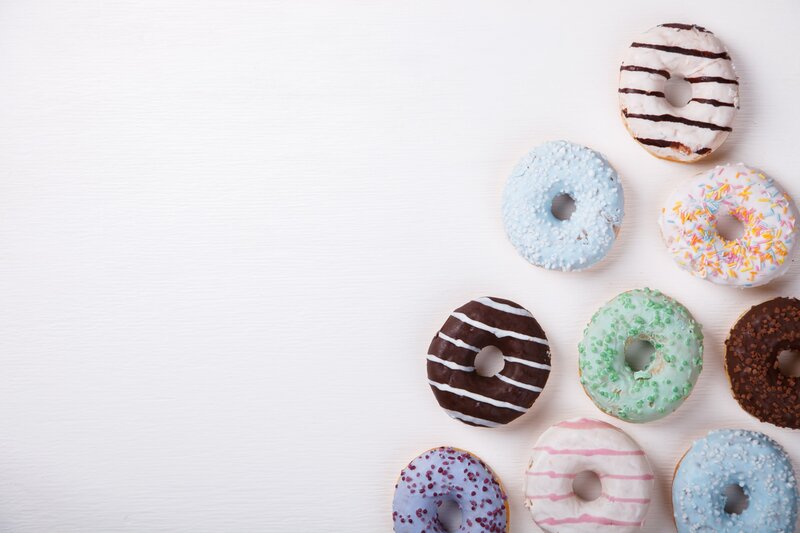Assorted Glazed Donuts — White, Neutral