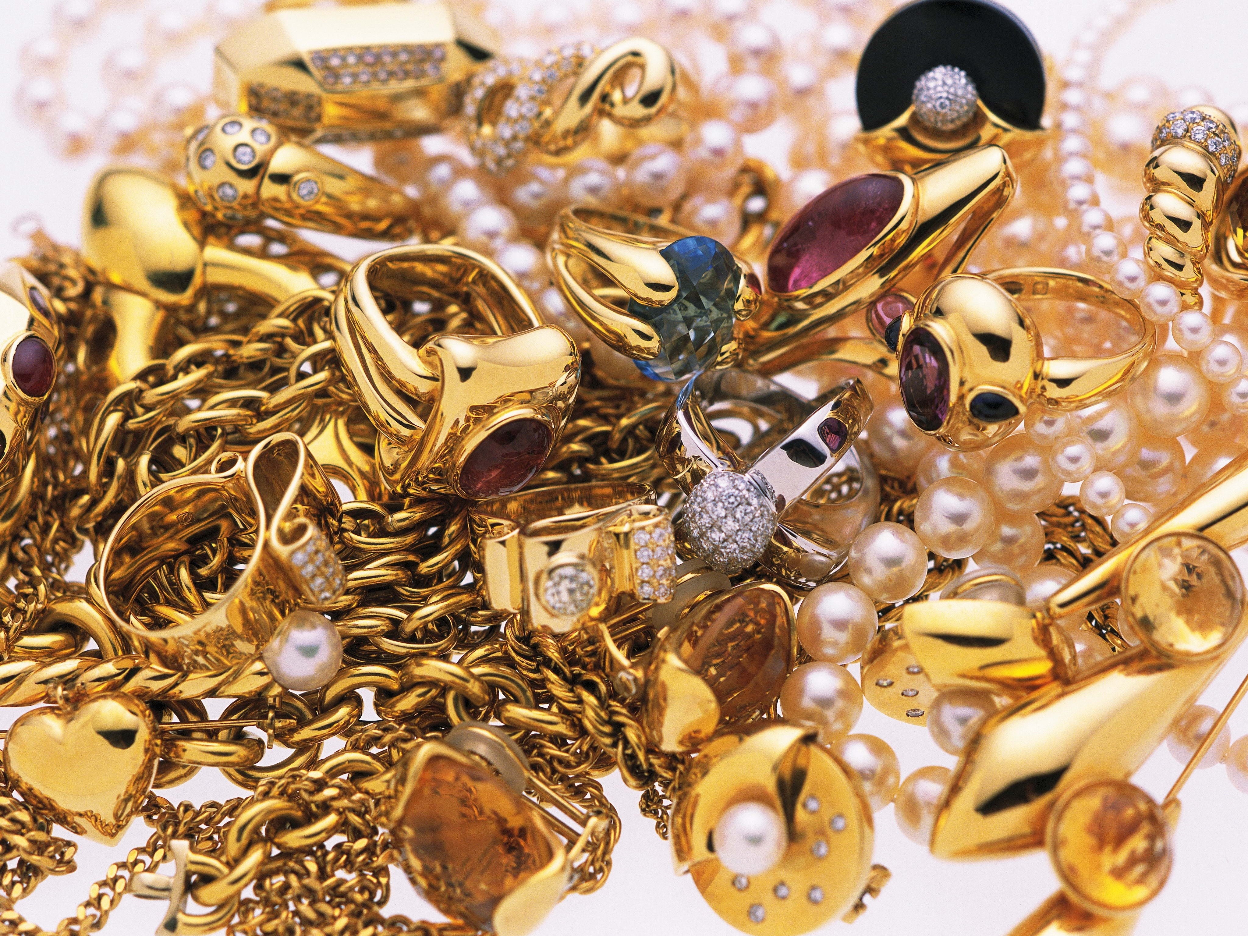 Assorted gold jewelry collection