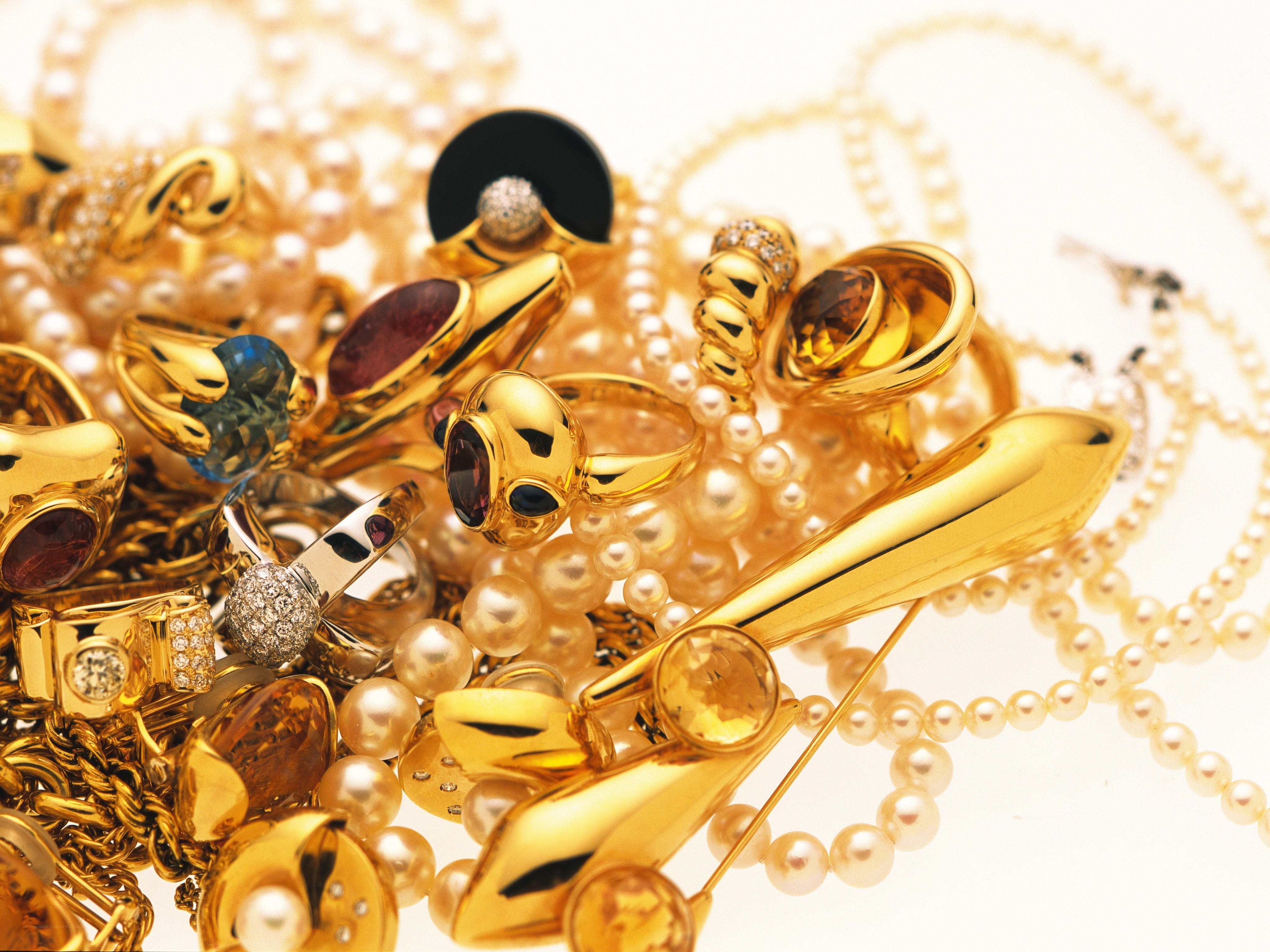 Assorted gold jewelry collection