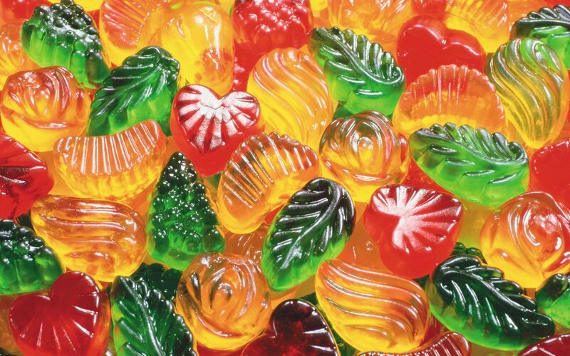 Assorted Gummy Candies — Red, Bright