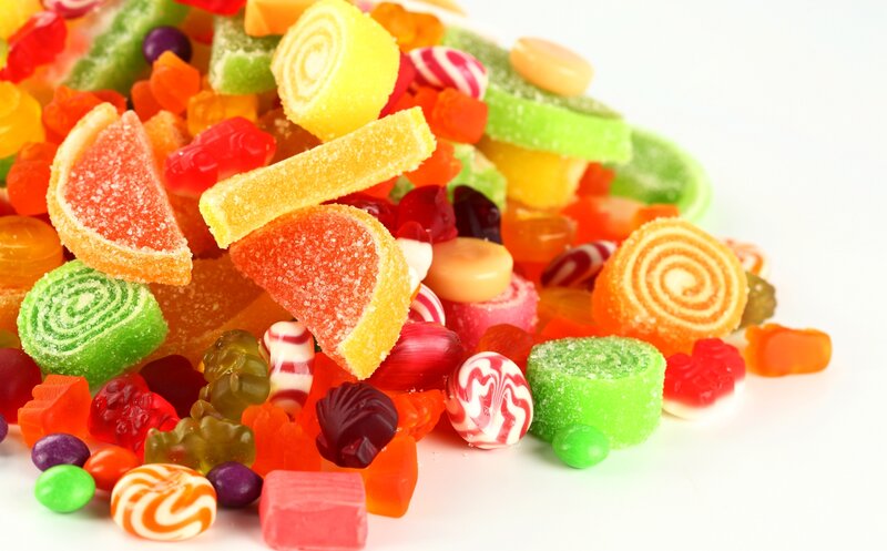 Assorted Gummy Candies — Red