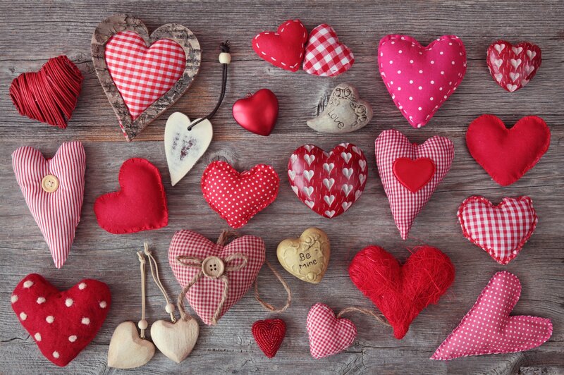 Assorted heart decorations